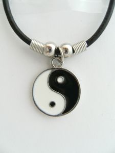 Kette Yin und Yang, 2,5cm, Ketten Modeschmuck Anhänger Halskette