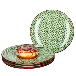 Lime Sao 4er Set Kuchenteller Ø21,5 cm grünes Dekor Dessert Porzellan Ritzenhoff