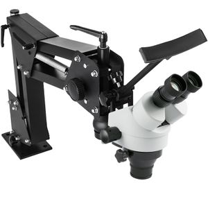 VEVOR Zoom Trinokulares Stereomikroskop WF10X 20mm Binokulares Stereo Säulenständer für Jewelry Tools (3.5X-90X) Mikroskop, Silbe, 1 Count (Pack of 1) Multi-Directional Microscope