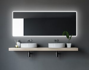 Nástěnné zrcadlo Talos Moon 180 x 70 cm - koupelnové zrcadlo s osvětlením po celé délce - kvalitní hliníkový rám s vypínačem - světelné zrcadlo s neutrálním bílým světlem - koupelnové zrcadlo