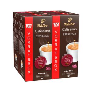Tchibo Cafissimo Espresso kräftig Kapseln, 120 Stück (4 x 30 Kapseln)