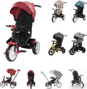 Lorelli Tricycle Jaguar 4 in 1 Schiebestange Sitz drehbar, verstellbar, Faltdach rot schwarz