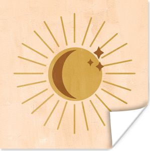 MuchoWow® Poster Sonne - Raum - Boho - Pastell 75x75 cm - Wand Dekoration