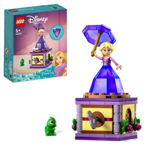LEGO 43214 Disney Princess Rapunzel-Spieluhr, Prinzessinnen Spielzeug zum Bauen mit Rapunzel Mini-Puppe, Diamantkleid und Chamäleon Pascal für Kinder