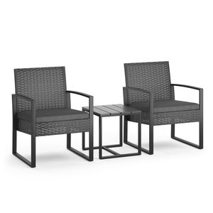 OK-Living Garden furniture set , 3 parts, with table, Anthracite