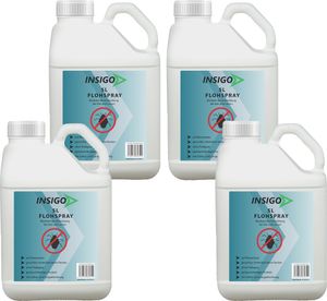 INSIGO 4x5L Anti-Flohspray, Mittel gegen Flöhe, Flohschutz, Katzenfloh, Hundefloh, Insektenschutz, gegen Ungeziefer & Parasiten, Innen & Außen