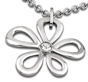 Lotus Style Halskette LS1535-1/1 Blume Anhänger Strass silbern Kette