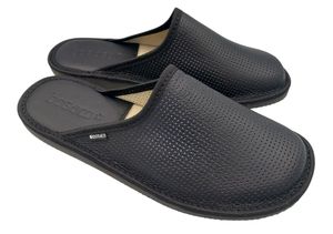 Kapcie męskie skórzane ręcznie robione - kapcie Bosaco czarne EU 40-46