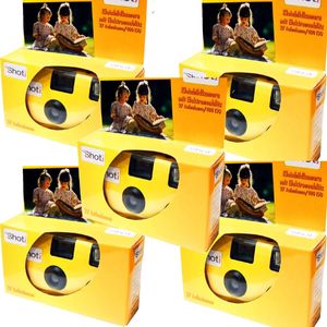 5x 1A PHOTO PORST Einwegkamera Topshot gelb