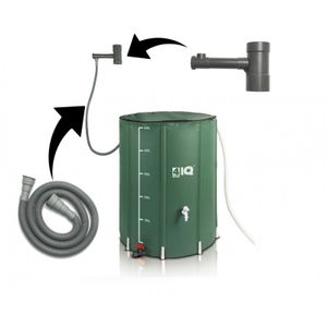 4iQ Falbare Regentonne 500L Wassertonne, Garten Regentank, Regenwasserfass mit Regenwasserauffangsystem