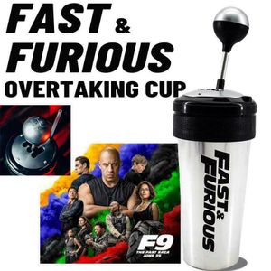 Fast and Furious 9 Movie Wasserbecher mit Strohhalm Fun Racing Schaltknaufflaschen