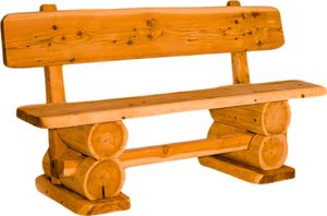 Gartenbank "Rustikal" - Massive Kiefer Holz Farbton Pinie 200 cm lang, 4-Sitzer
