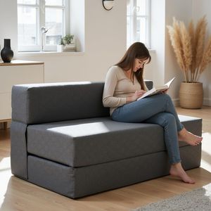 Schlafsofa 120 cm breit – Faltbare Schlafcouch und Gästematratze für 2, klappbares Sofa Bett – Extra dick 20cm und bequem H3 – Ideal für Gäste