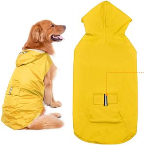 Wasserdichter Regenmantel für Mittelgroße und Große Hunde Reflektierend Regenjacke Leicht Winddicht Netzfutter Regenschutz Kleidung für Outdoor Wandern, Bekleidung(3XL)