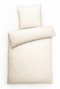 Interlock Jersey Bettwäsche 135x200 Creme Uni Bettwäsche einfarbig Bettbezug 135 x 200