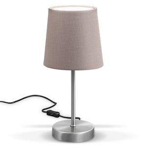 LED Tischleuchte Stoff Dekolampe Nachttisch-Leuchte Wohnzimmerlampen E14 taupe