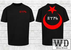 Wessdruck Oversize T-Shirt Turk Ay Yildiz Schwarz Rot XL