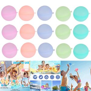 15 Stücke Wasserbomben, Wasserball Schnell Befüllbarer Wiederverwendbare Silikon Blasenball Wasserspielzeug für Wasserpark, Party, Pool, Familienspiel, 5,7x5,7 cm