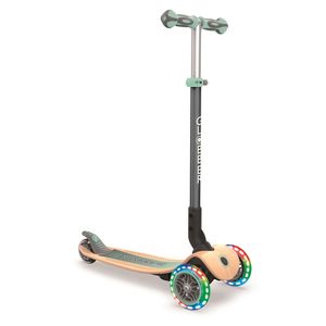 Globber Primo Foldable Scooter Holzdeck mit Leuchtrollen / 3 Wheels-Scooter **, Farbe:Rot