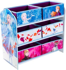 Ľadová kráľovná - Regál na hračky so šiestimi boxmi pre deti