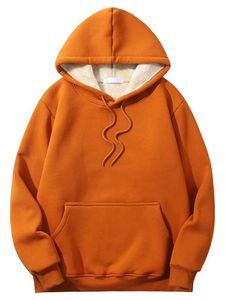 Herren Mit Taschen Pullover Winter Vollfarbe Sweatshirts Freizeit Kordel Sweatshirt Wärme,Farbe:Karamellfarbe,Größe:4xl