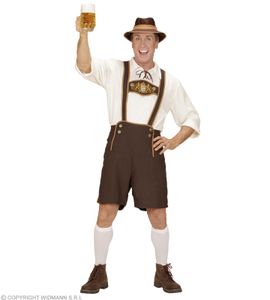 Kostüm Bayer - Lederhose, Hemd, Socken, Hut Oktoberfest - Gr. S - 3XL L - 52/54