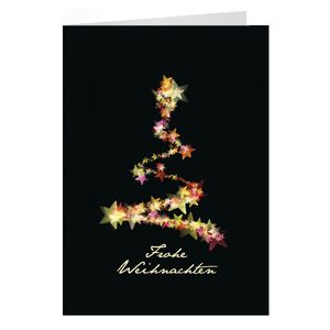 10er Pack Weihnachtskarten mit Umschlag Frohe Weihnachten, Klappkarten A6 Hochformat, Weihnachtsbaum