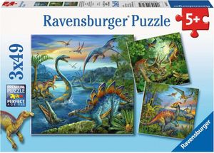 3 x 49 Teile Ravensburger Kinder Puzzle Faszination Dinosaurier 09317