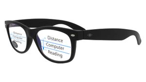 Noci Eyewear TAB013 +1.00 Wayefarer Multifokal-Computerbrille – BlueShields Blaulichtfilterlinse – Schwarz