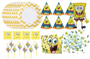 Spongebob Schwammkopf - Kindergeburtstags-Set (45-teilig) Teller Dekoration Servietten Geburtstag
