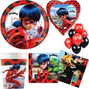 54 tlg. Partyset Miraculous Ladybug & Cat Noir Geburtstag Deko Kindergeburtstag