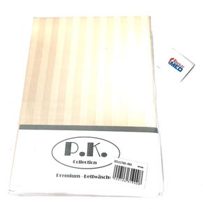 PK Collection Damast Bettwäsche 100% Baumwolle 1,5cm Streifen 135x200