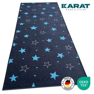 Teppichläufer Dots&Stars Kinderteppich für Jungen und Mädchen Navy Stars 80 x 150 cm