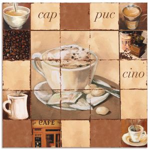 W. L.: Cappuccino - Kaffee - Bild auf Alu-Verbundplatte, Größe (HxB):70x70 cm