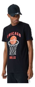 New Era - NBA Chicago Bulls Basketball T-Shirt - Schwarz : Schwarz M Farbe: Schwarz Größe: M