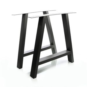 Tischkufen Tischgestell 2er Set aus Stahl 70x72cm mit A-Profil in Schwarz Tischbeine in A-Form
