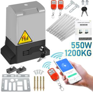Sada pohonu posuvnej brány Jopassy - motor 550 W, do 1200 kg, s 2 kľúčmi a diaľkovým ovládaním, pohon brány do dvora, pohon brány, posuvná brána, otvárač brány (s funkciou Bluetooth APP)