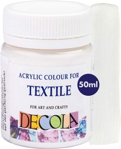 Nevskaya Palitra Textilfarbe Weiß | 50 ml im Näpfchen | Stoffmalfarben waschfest | Qualität von Decola