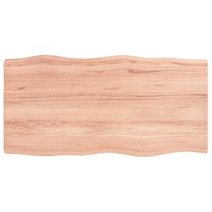 [Home] Tischplatte 100x50x4 cm Massivholz Eiche Behandelt Baumkante , Neue Mode 2024 im häuslichen Leben