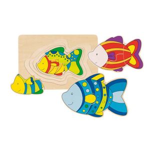 goki 57897 Schichtenpuzzle Fisch, bunt (1 Stück)