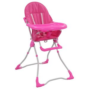 dětská vysoká židle vidaXL růžová a bílá