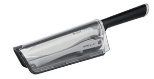 Už žiadny tupý nôž! Nôž Tefal Ever sharp je vybavený patentovanou technológiou ostrenia integrovanou v puzdre. Ostrič v priehľadnom puzdre naostrí nôž pri každom vložení.