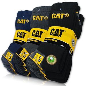 9 Paar CAT® CATERPILLAR REAL WORK SOCKS Damen Herren Arbeitssocken Business Socken Strümpfe in Farbmix und Größe 46-50