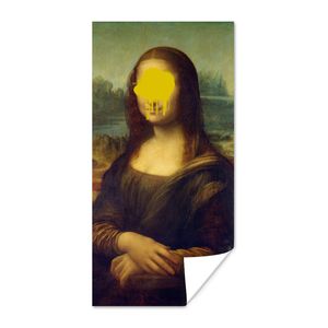 MuchoWow® Poster Mona Lisa - Farbe - Gelb 75x150 cm - Dekoration für die Wände
