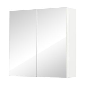 Mondeer Spiegelschrank mit 2 Türen 45 x 12.9 x 45 cm Hängeschrank weiß