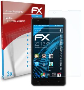 atFoliX FX-Clear 3x Schutzfolie kompatibel mit Medion LIFE E5020 (MD99616) Displayschutzfolie