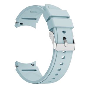 Sport Ersatz Armband für Samsung Galaxy Watch 4 Classic 46 mm Silikon Band Loop, Farbe:Hellblau