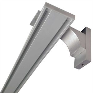 Vorhangschiene "silber" aus Aluminium, alle Längen bis 480cm möglich, Flache Gardinenschiene ( 7mm ), "1- / 2-/ 3- /4-läufig" inkl. Vorhanggleiter