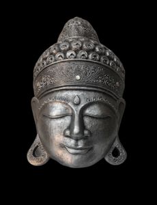 Buddha-Maske-Buddha-Kopf-Deko Maske-Büste–Relief-Wandskulptur-Interieur