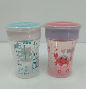 NUK Magic Cup Trinklernbecher | 8+ Monate | 230 ml | auslaufsicherer 360°-Trinkrand | BPA-frei | rot | 2 Stück